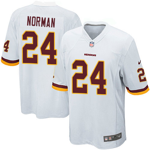 Men's Game Josh Norman Nike Jersey White Road - #24 NFL Washington Redskins